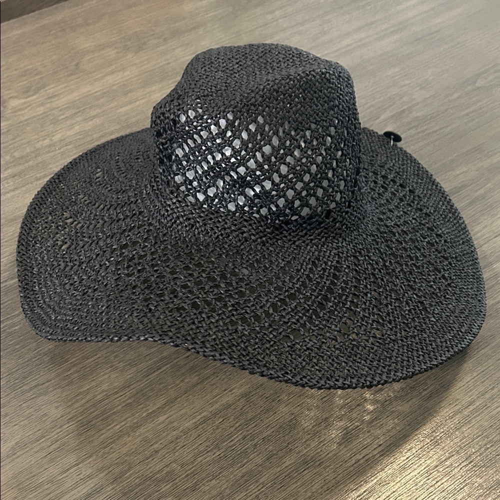 Banana Republic Black Crochet Sun Hat Sz M/L